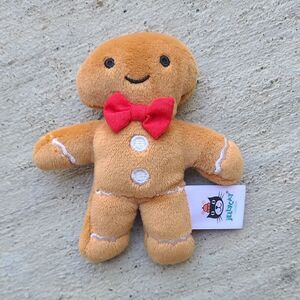 Jellycat mini Gingerbread Fred Plush Toy Brown Red Christmas Hoildays Ornament